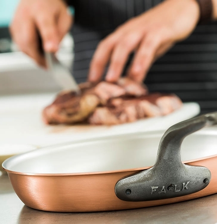 Poêle à frire 24cm en cuivre - Falk Culinair - Coutellerie du Douaire