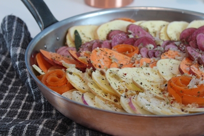 Scalloped Root Vegetables in a Classic Bechamel